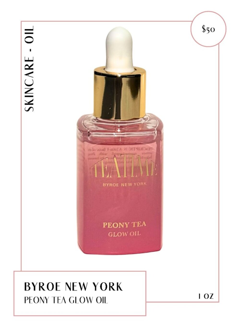 Byroe New York Teatime Peony Tea Glow Facial Oil